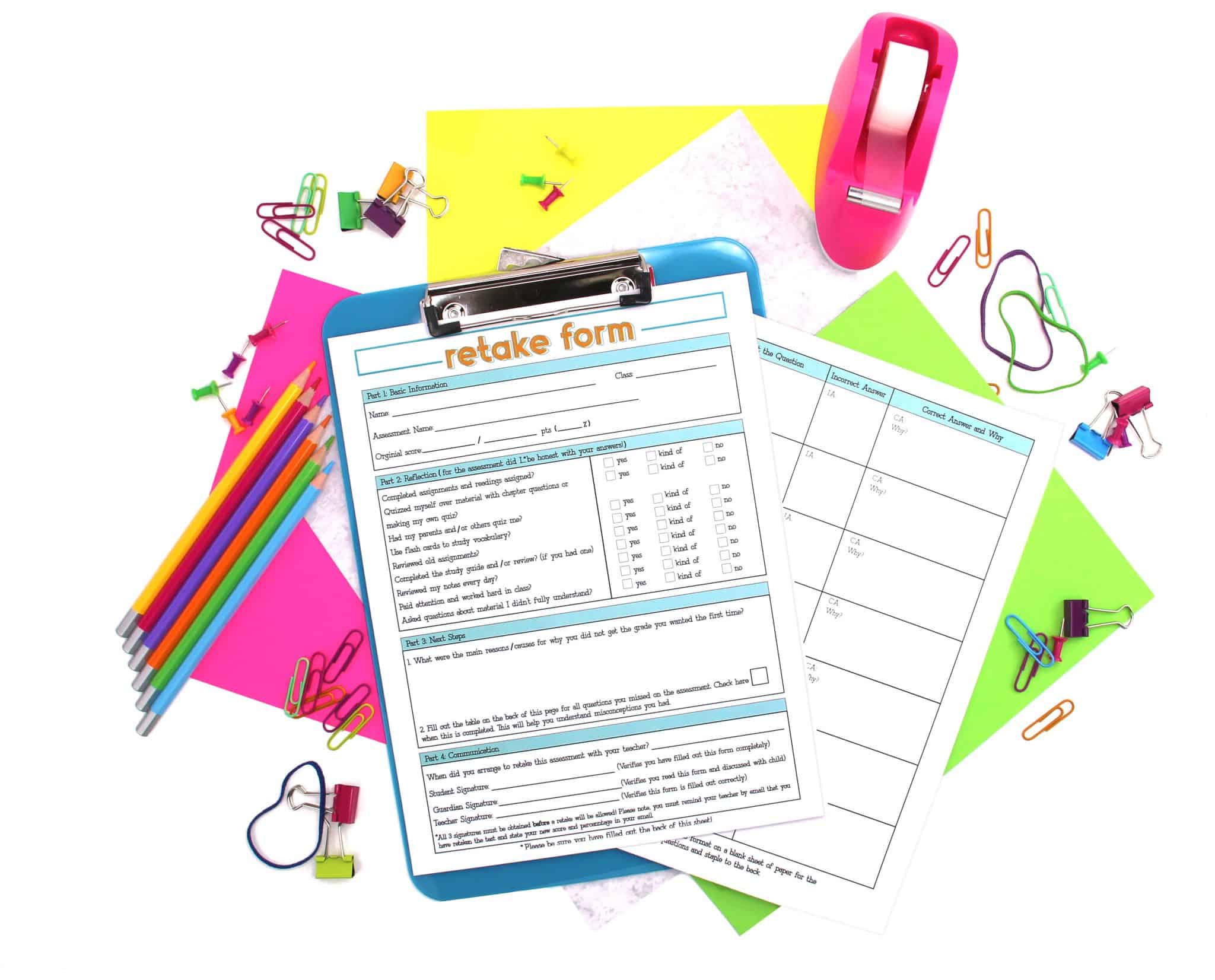 Retake Forms - teachergoals.com