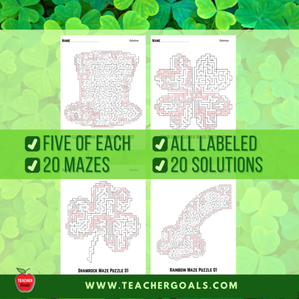 Solutions-Crazy St. Patrick's Day Mazes _ St. Patrick's Day Activities