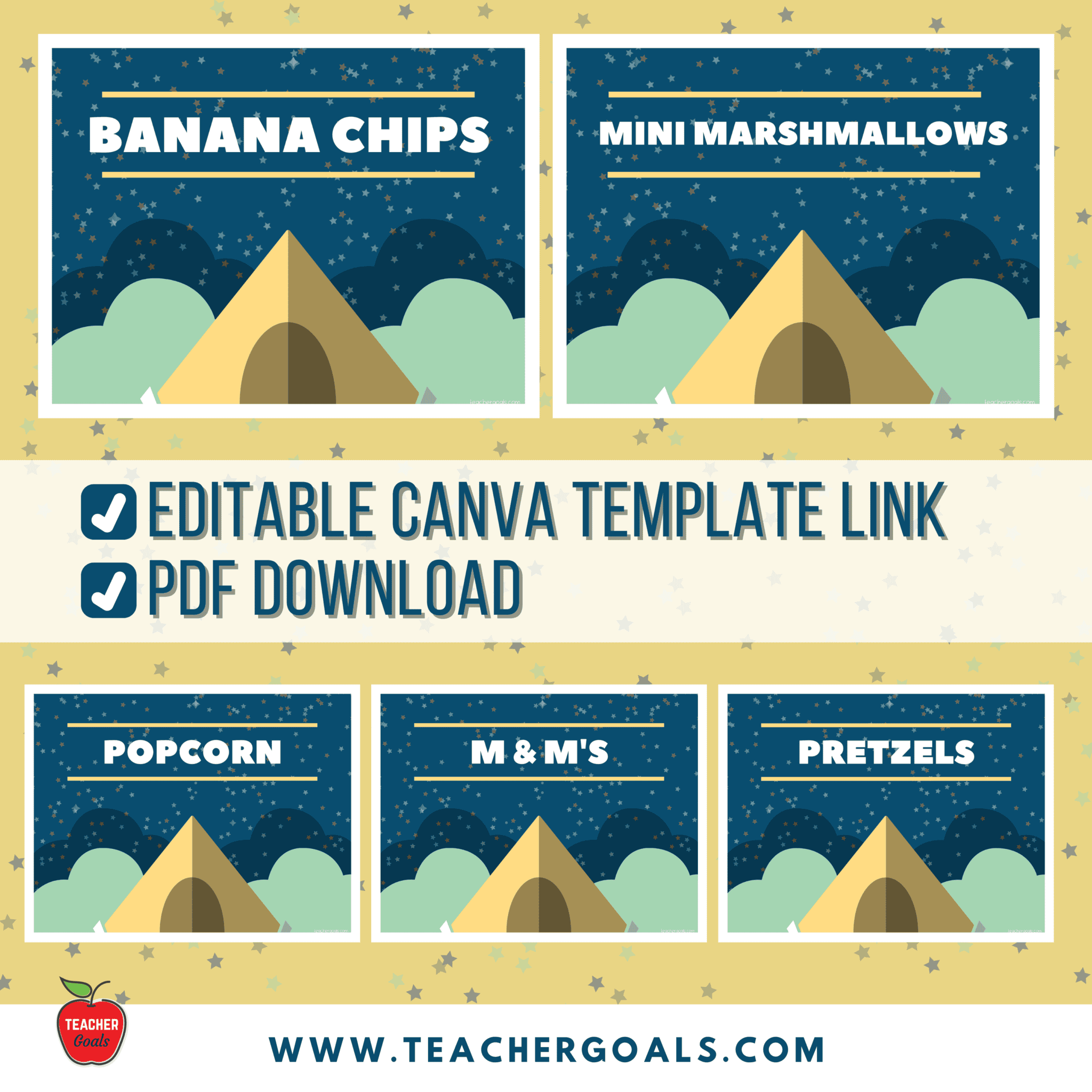 Trail Mix Bar Signs for Teacher Appreciation | Printable